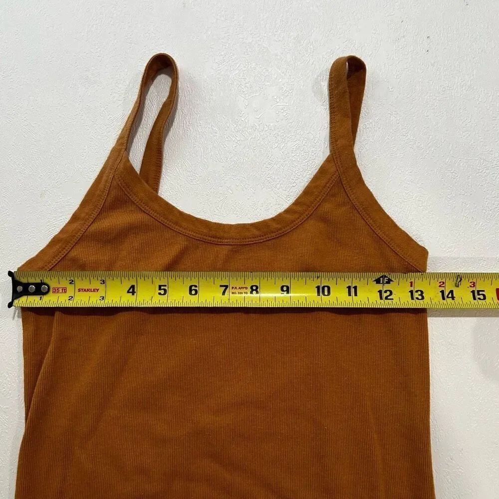 Wild Fable Ribbed Rust Brown Fitted Tank Top - Size Small - Picture 4 of 4